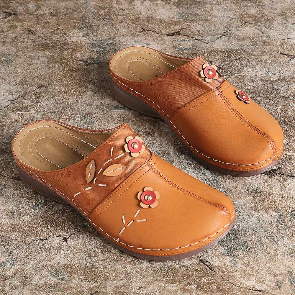 Women's Casual Leather Wedge Sandals
