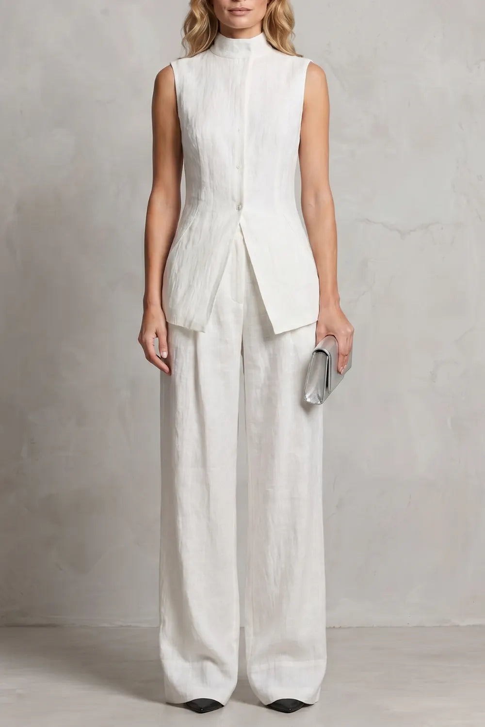 Draped tailored elegance – Trouser set