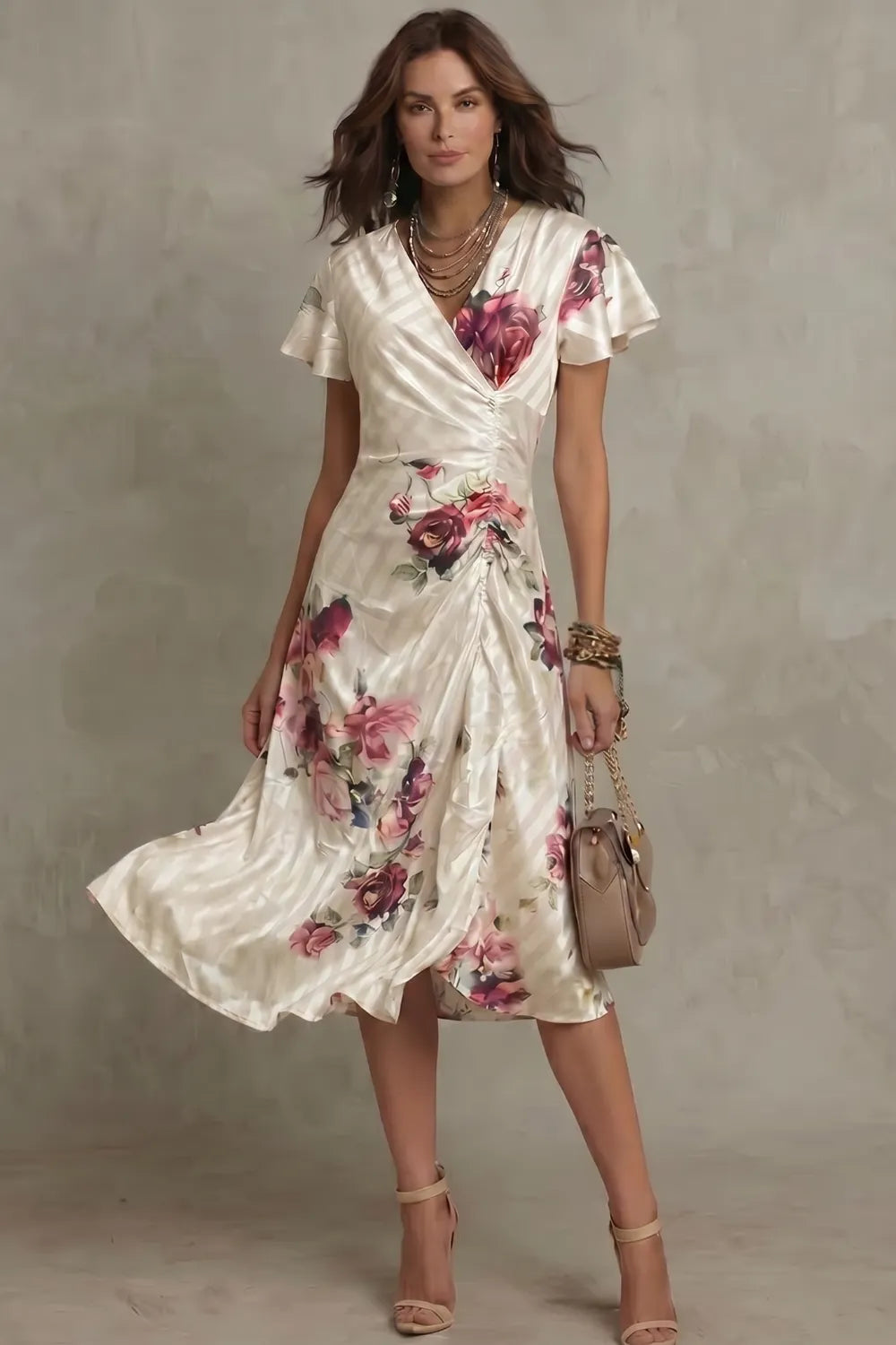 Vintage satin romance – Midi dress