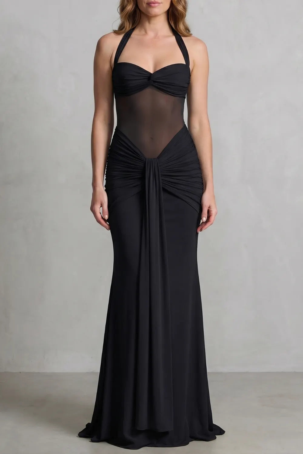 Draped sculpt elegance – Maxi dress