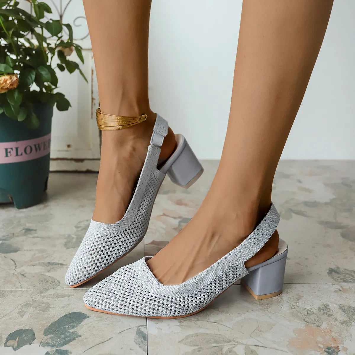 Breathable High-Heel Slipper Sandals for Women