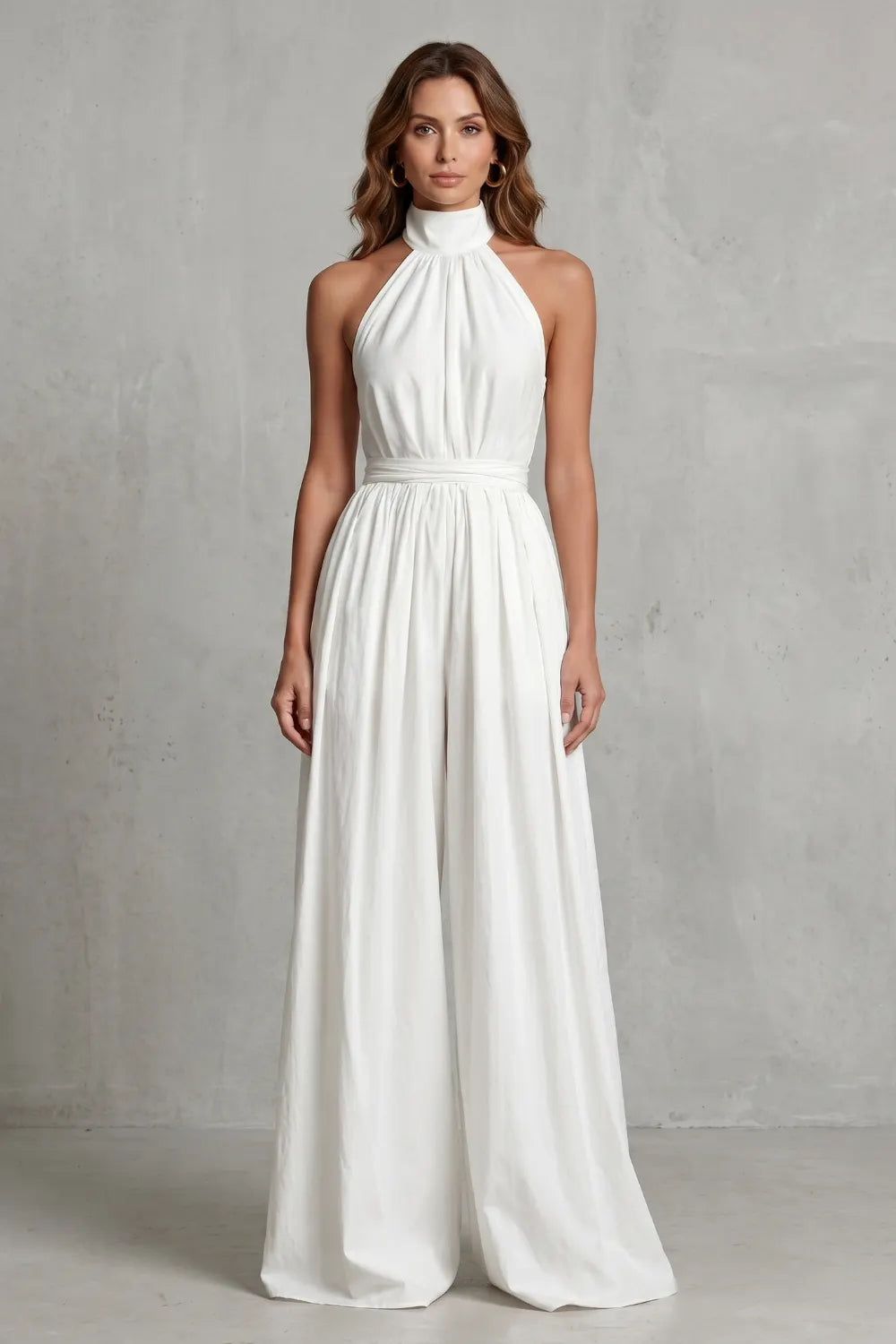 Elegant draped silhouette – Halter-neck jumpsuit