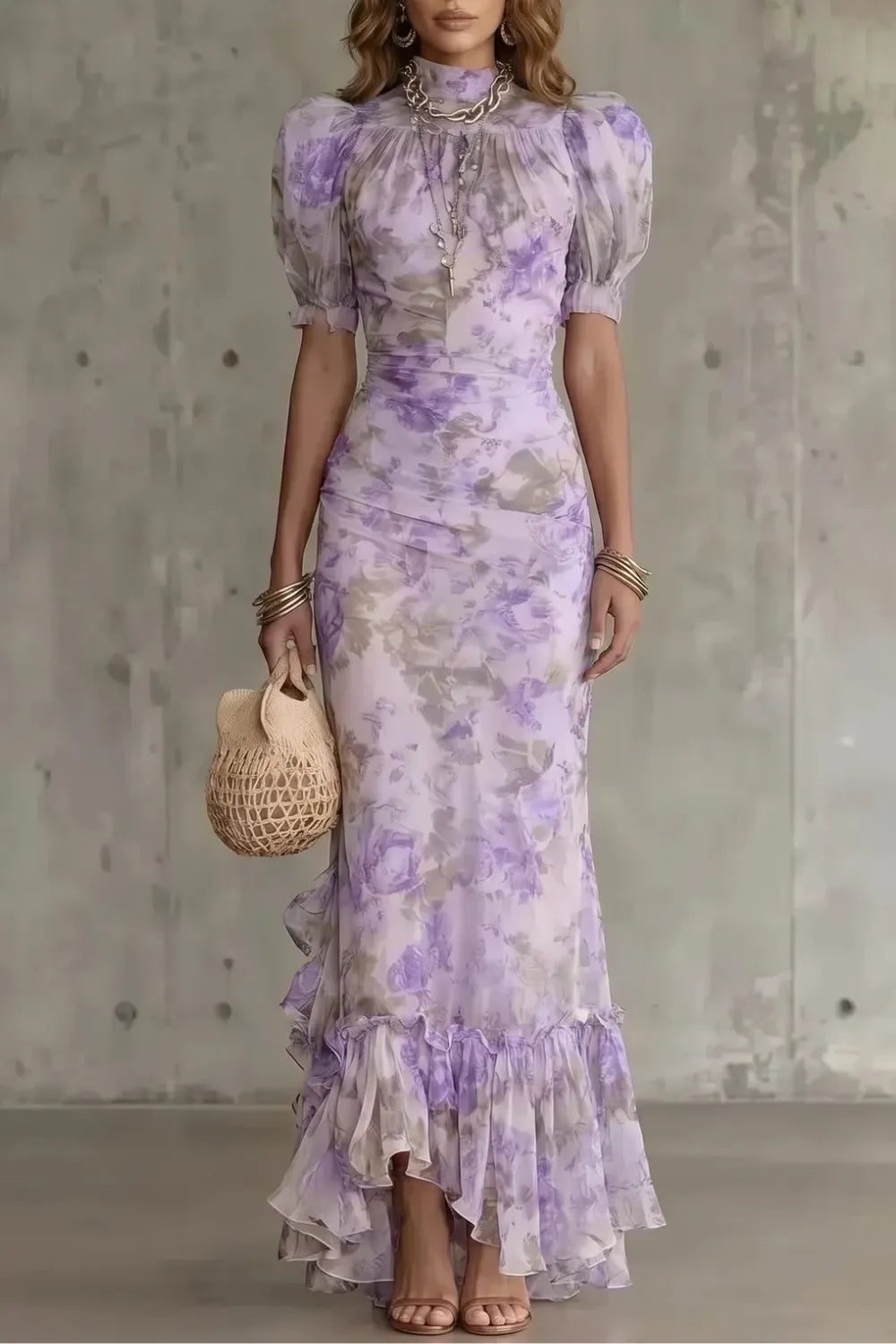 Romantic floral silhouette – Maxi dress