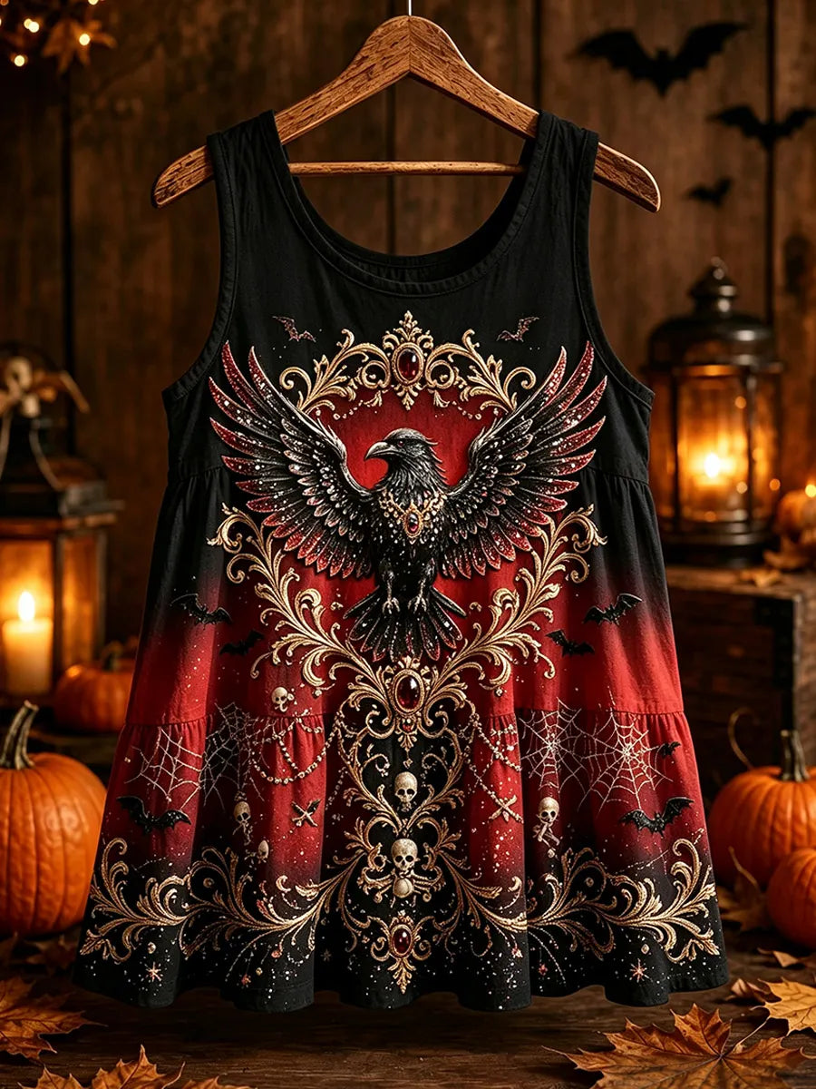 Halloween Raven Art Print Sleeveless Tank Top