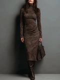 Ava | Suede Midi Dress