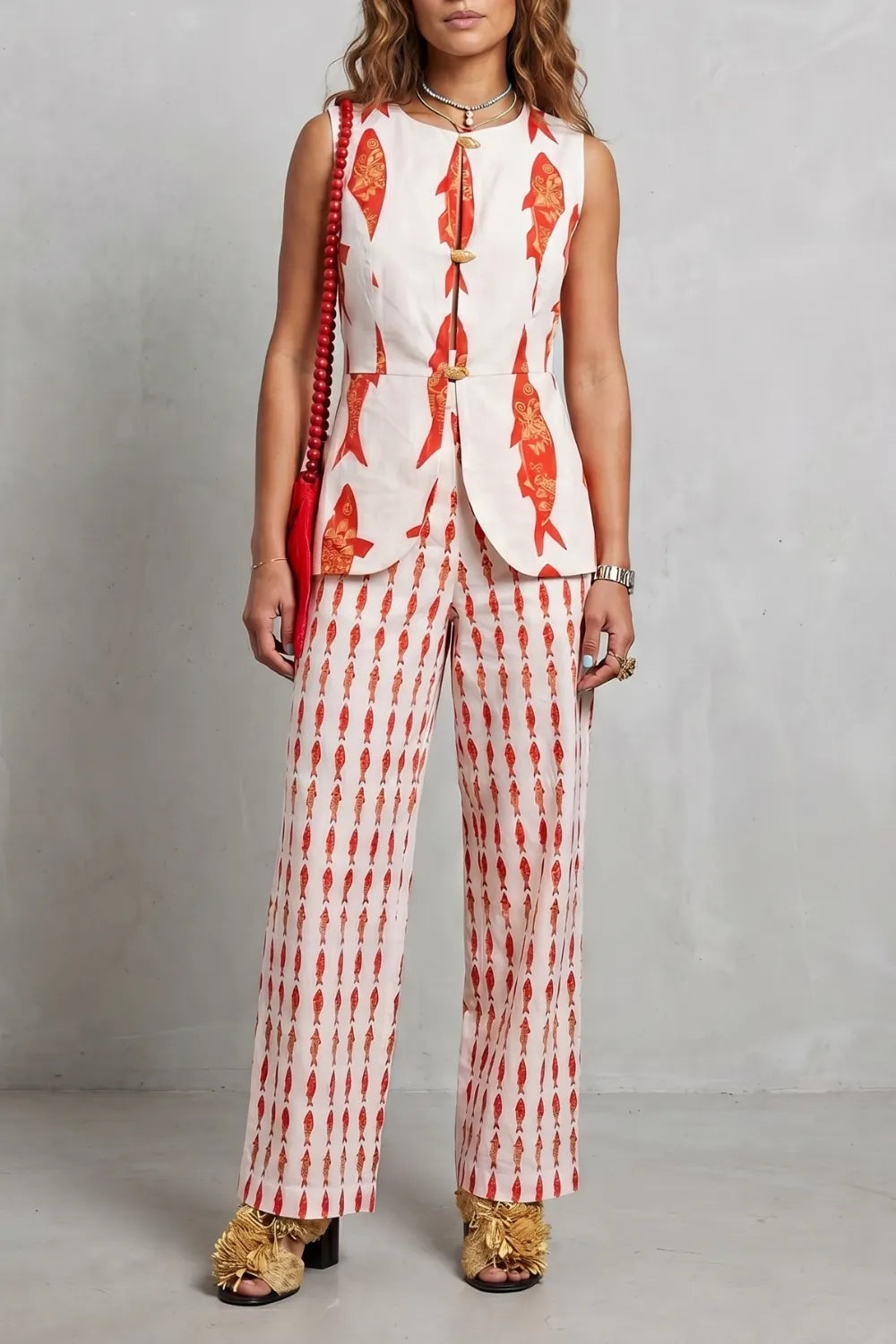 Coastal print sophistication – Trouser set
