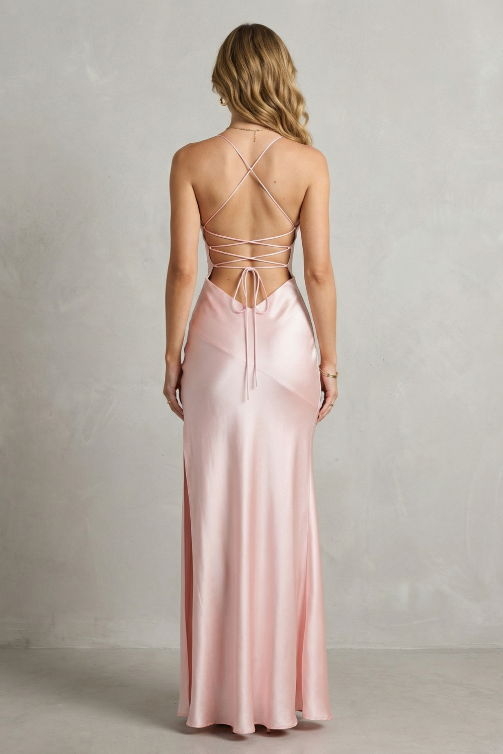Liquid silk seduction – Sleeveless high slit maxi dress