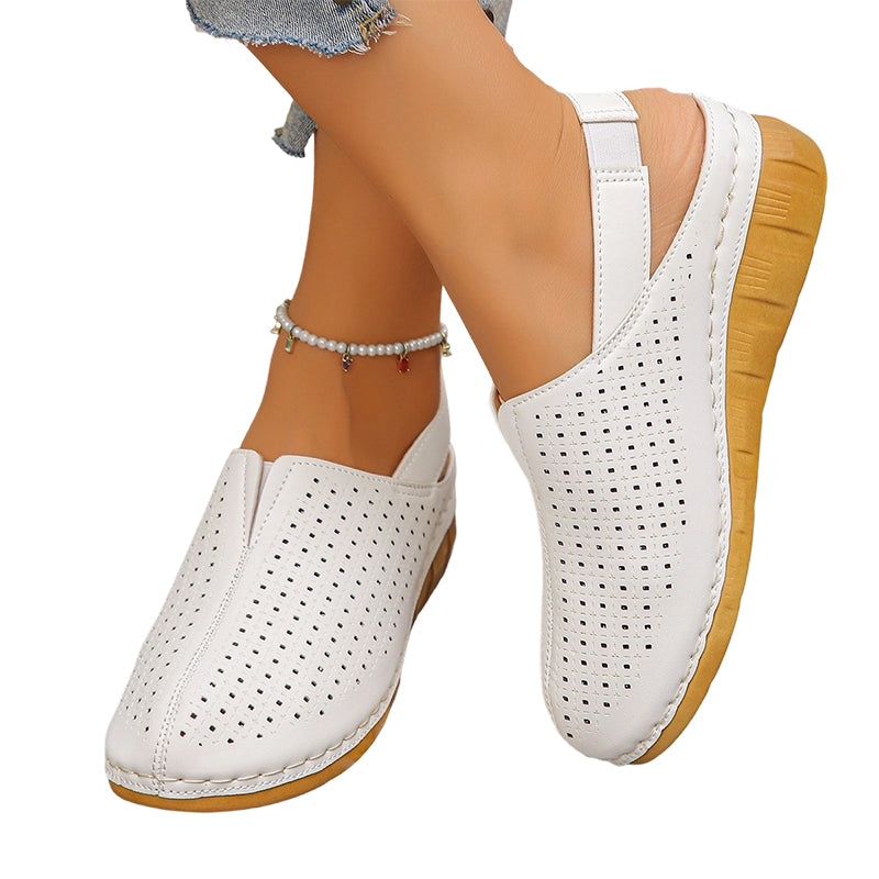 👡 Casual perforated wedge slingback sandals for women ✨