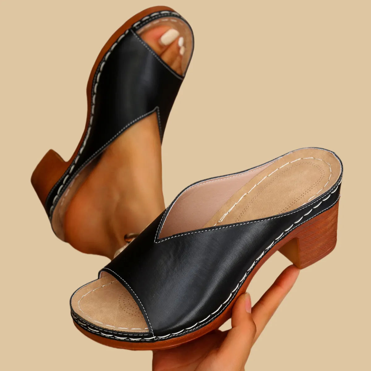 NEW ARRIVAL 70% OFF - Orthopedic Chunky High Heel Sandals - BUY 2 FREE SHIPPING