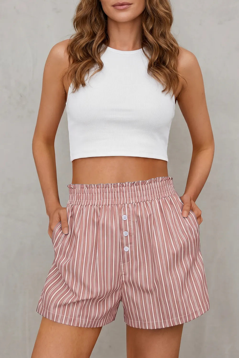 Striped relaxed charm – Casual shorts