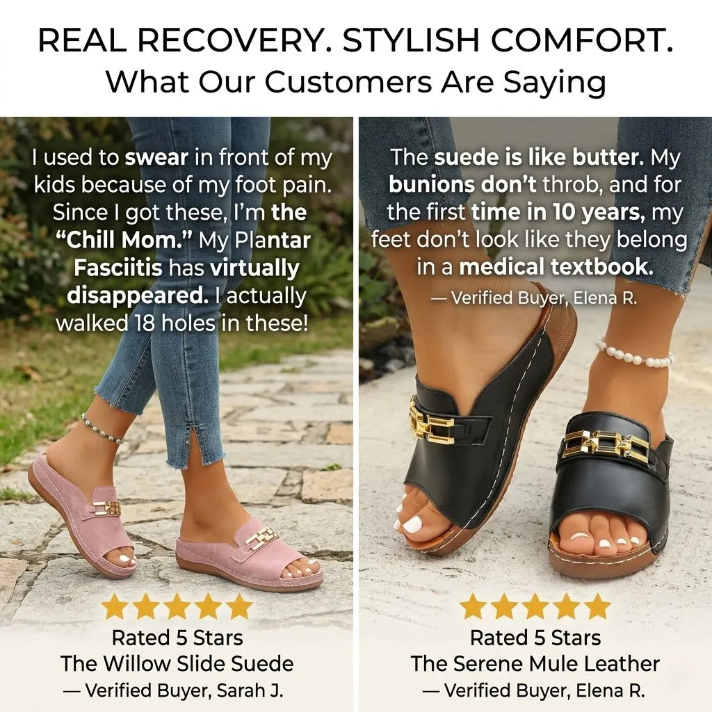 Newly upgraded women's wedge-heeled platform orthotic slippers