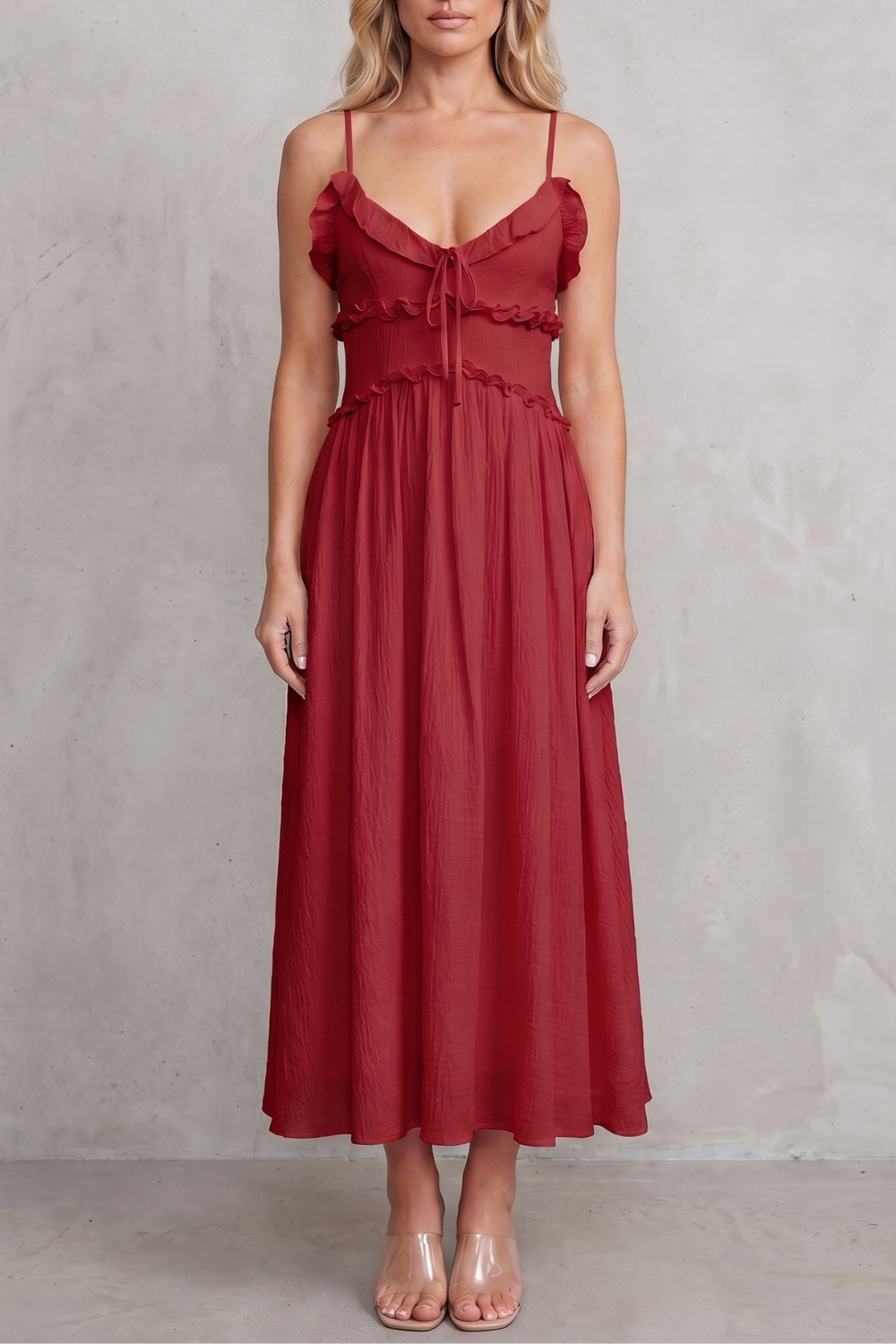 Ruffled sweetheart romance – Midi dress