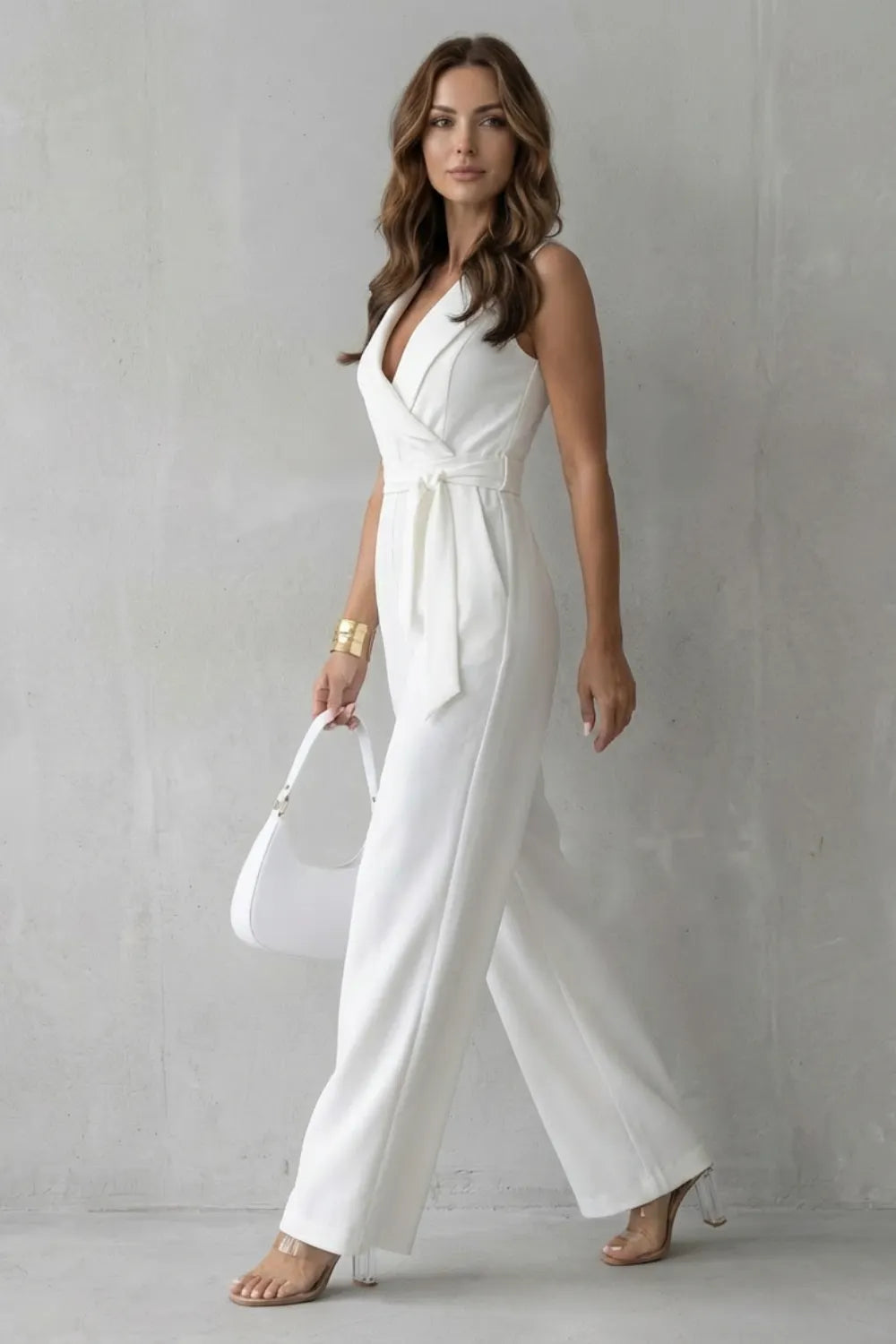 Lapel wrap waist – Tailored jumpsuit