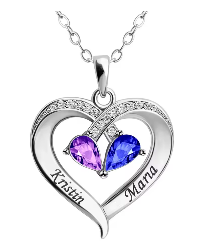 Always Yours – Birthstone Heart Necklace