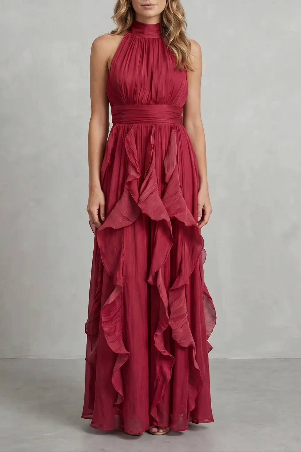 Ruffled chiffon elegance – Maxi dress