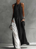Casual And Cozy Color-blocked Cotton Dress