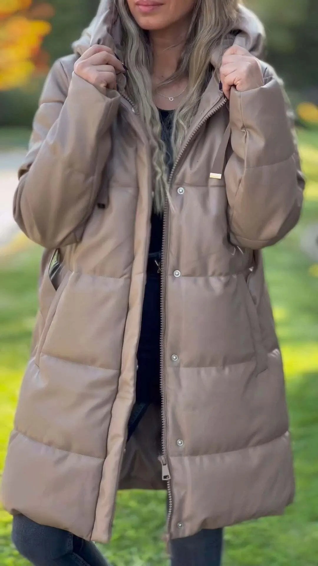 Women's Hooded Long-sleeved Casual Coat