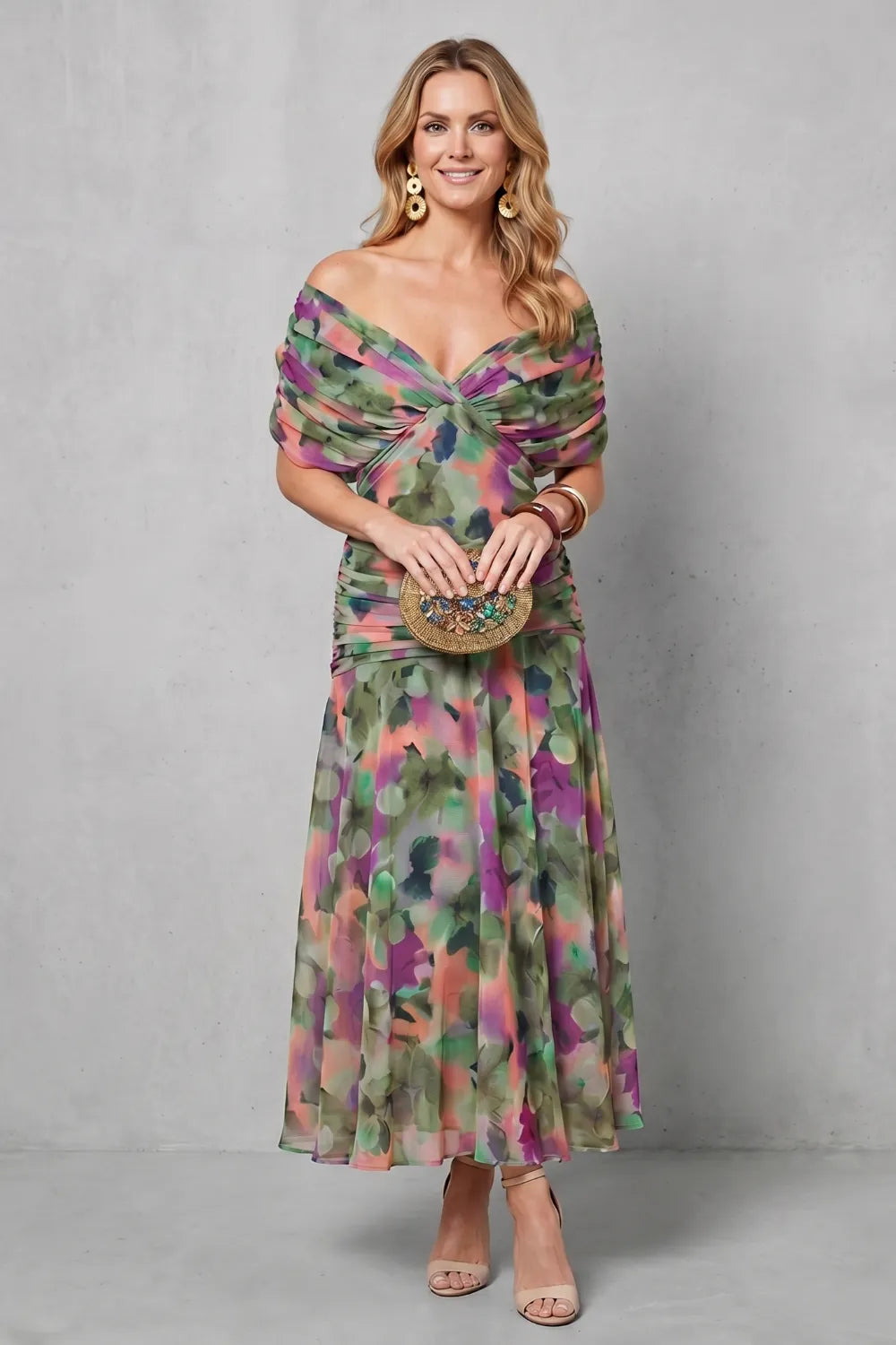 Draped floral flow – Maxi dress