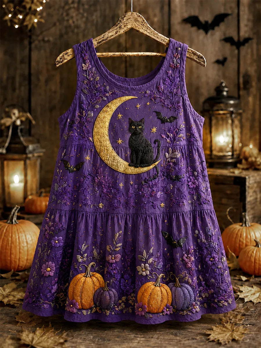 Women's Halloween Cute Cat Print Sleeveless Tank Top