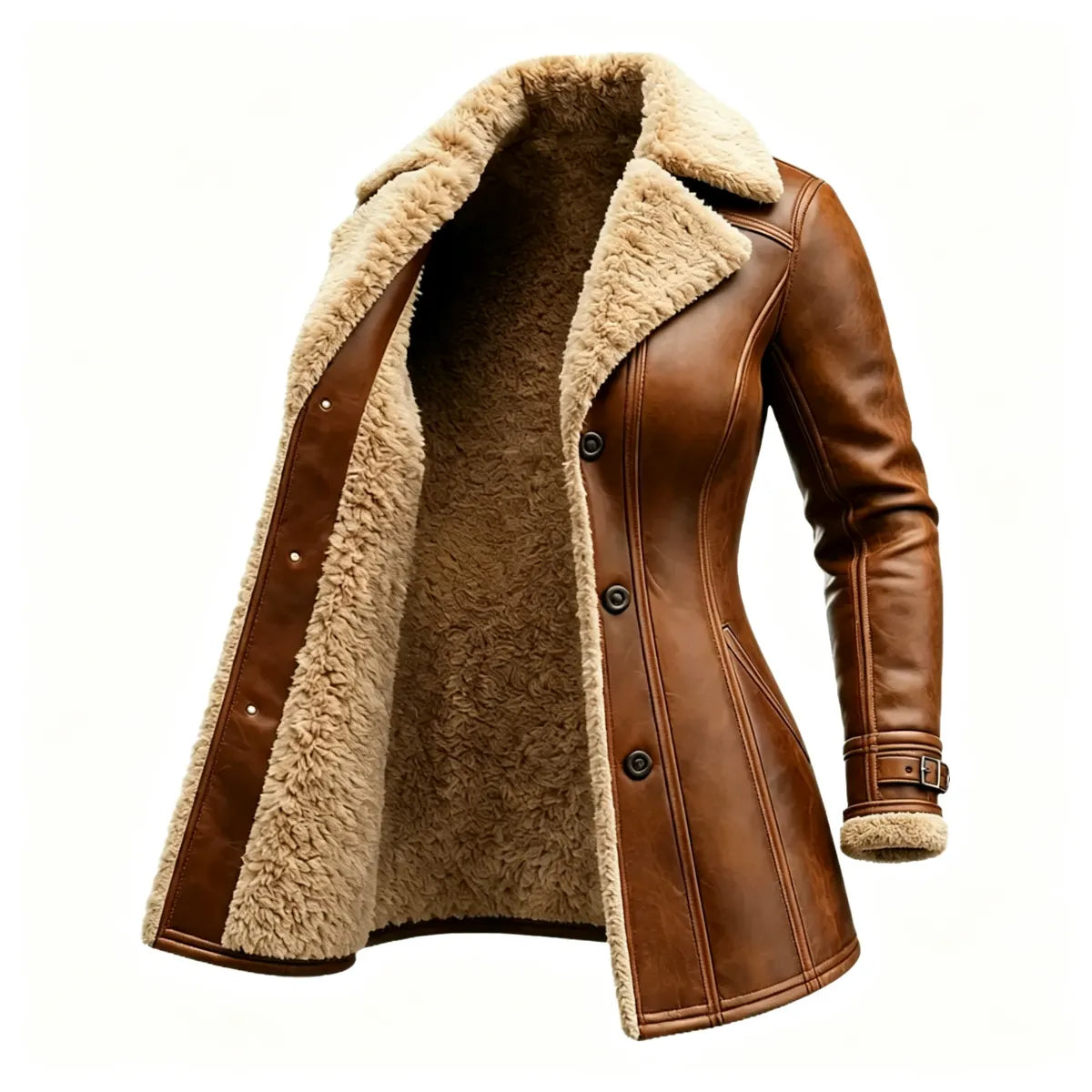 Women's Vintage Washed Leather Lapel Jacket(BUY 1 GET 1)