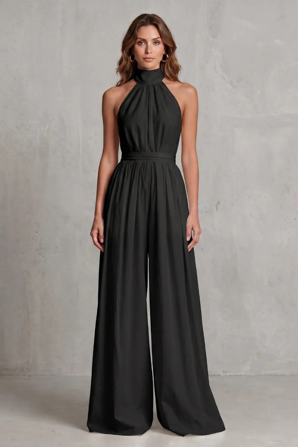 Elegant draped silhouette – Halter-neck jumpsuit