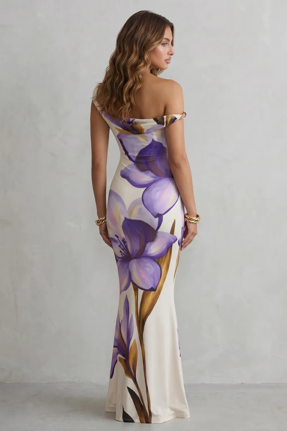 Off-shoulder floral allure – Maxi dress