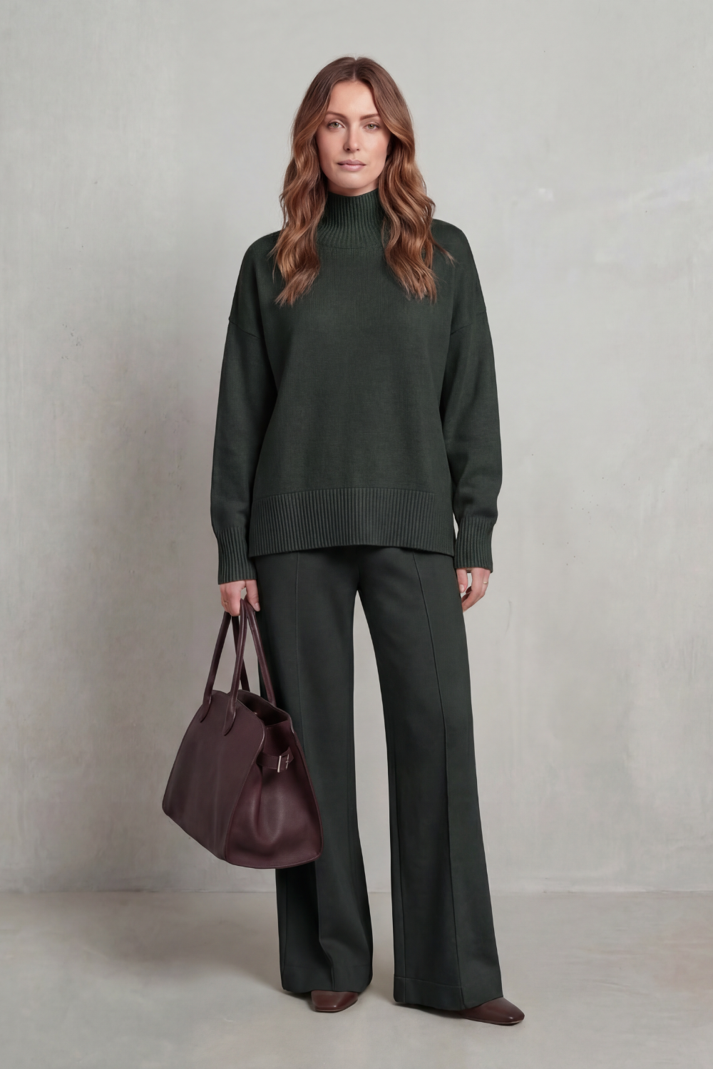 Folded collar charm – Knit lounge set