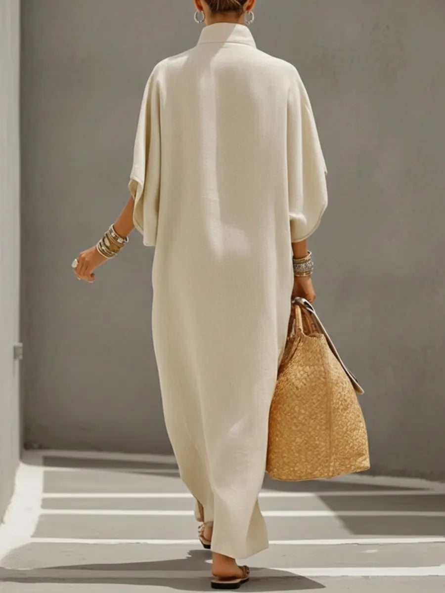 Loose And Cozy Linen And Cotton Dress
