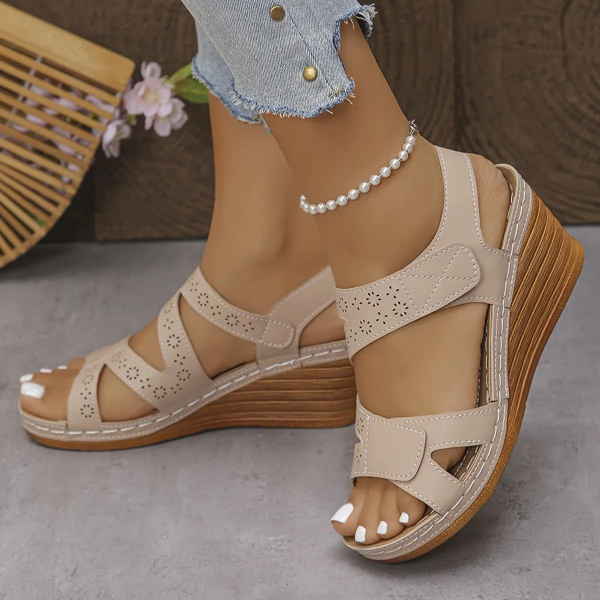 Women's Summer Solid Color Plus Size Thick Sole Sandals