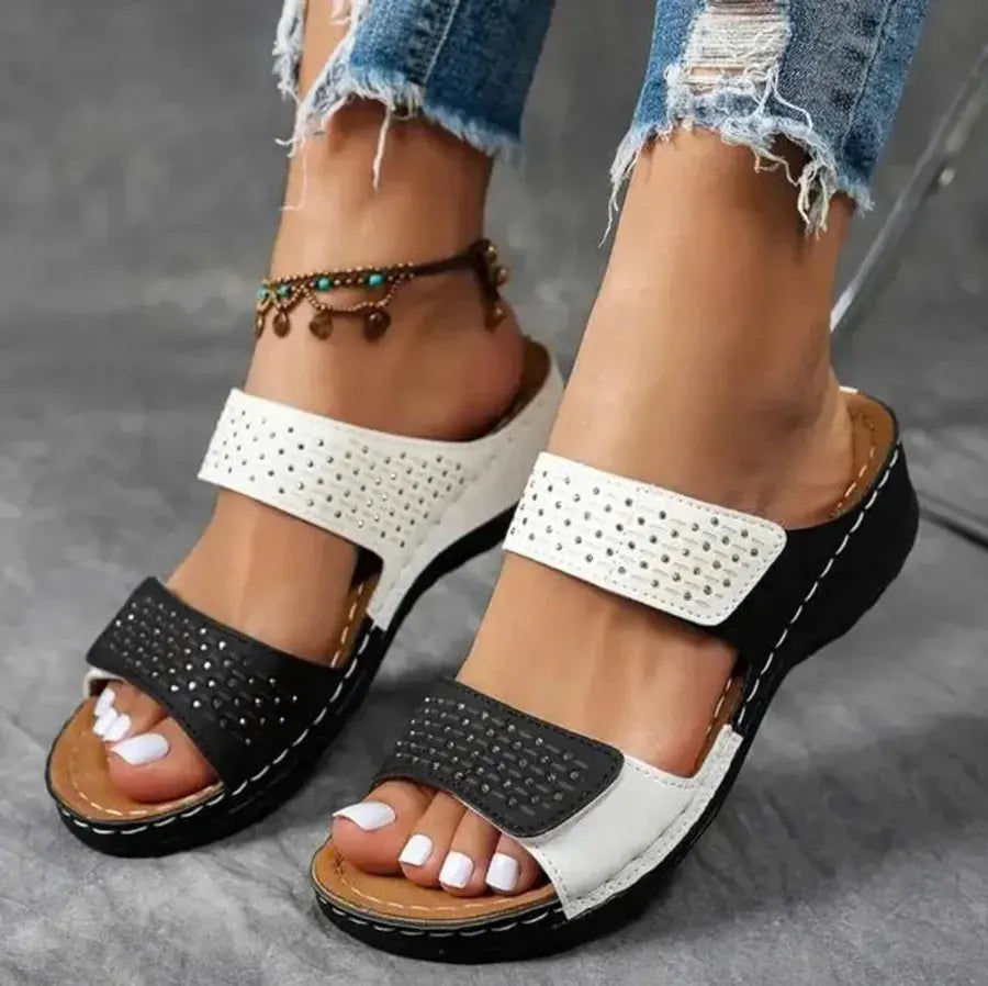 Lightweight wedge sandals with soft cushioning and arch support for women!