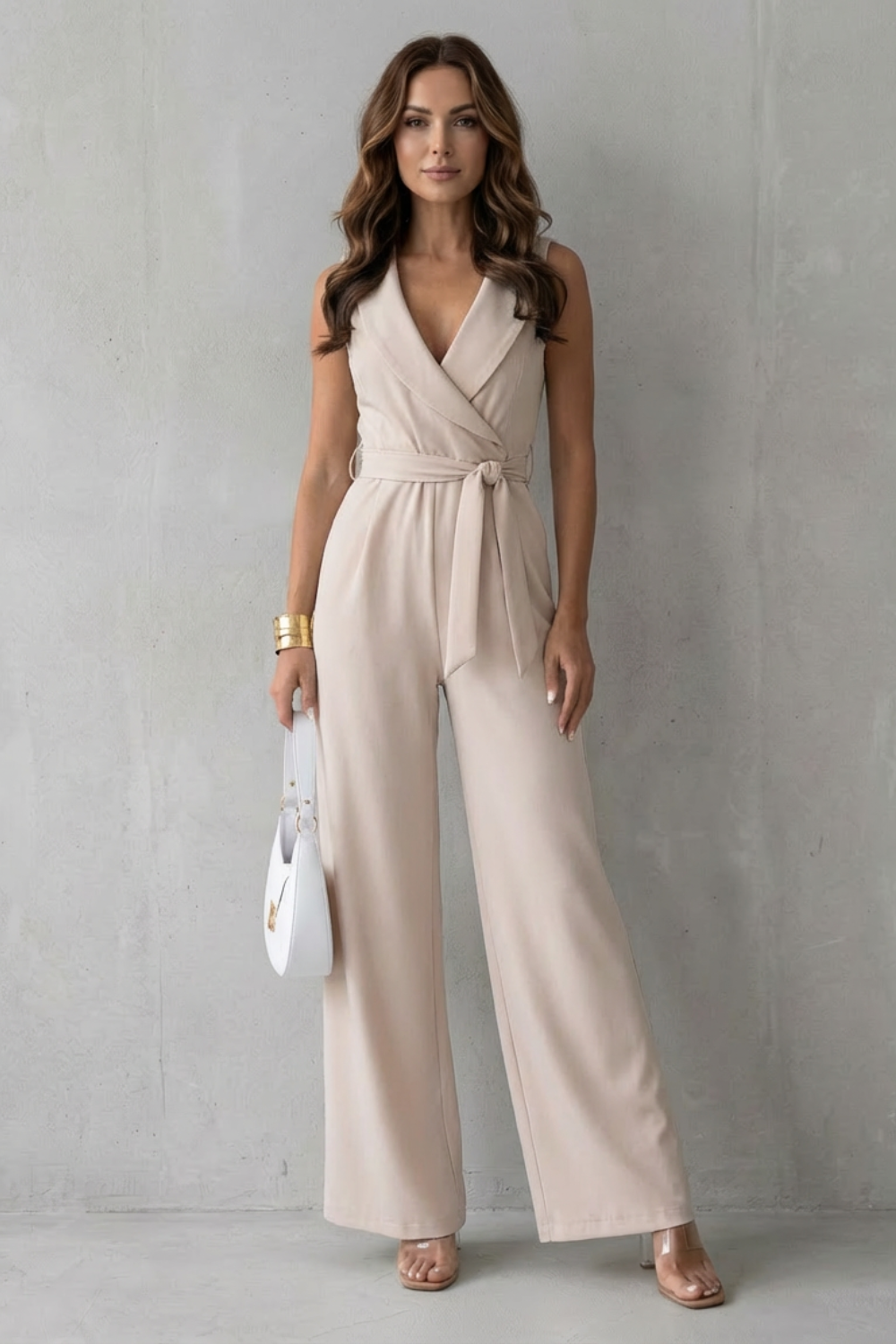 Lapel wrap waist – Tailored jumpsuit