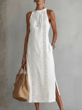 ?? Retro Cozy Lace Minimalist Linen Dress — Timeless. Elegant. Effortlessly You.