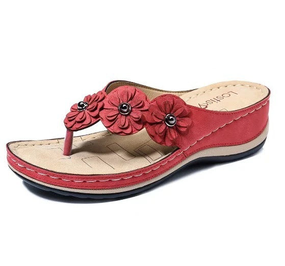 Women’s Orthopedic Arch Support Flowers Clip Toe Sandals