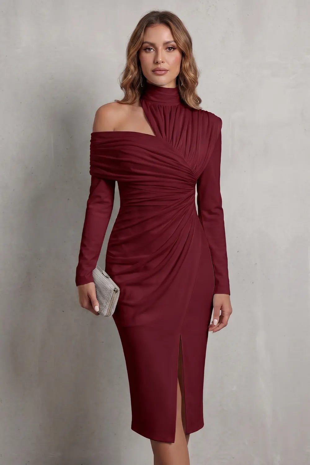 Draped couture elegance – Midi dress