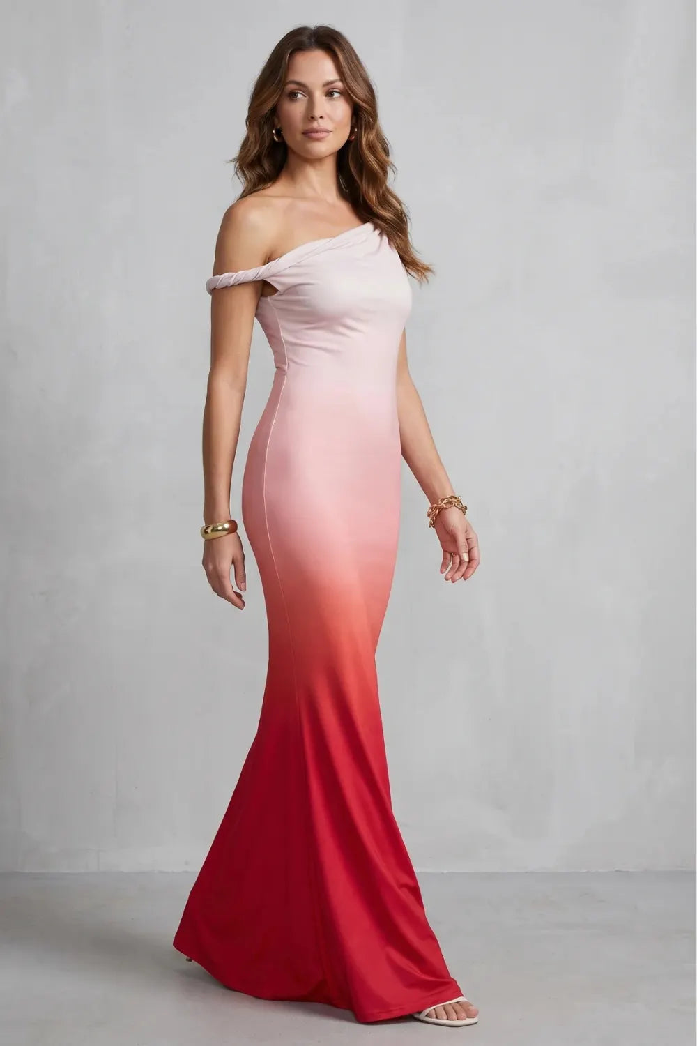 Off-shoulder floral allure – Maxi dress