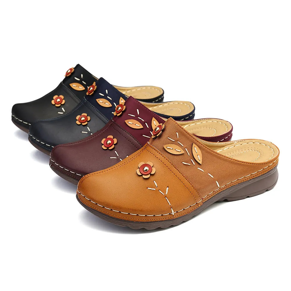 Women's Casual Leather Wedge Sandals