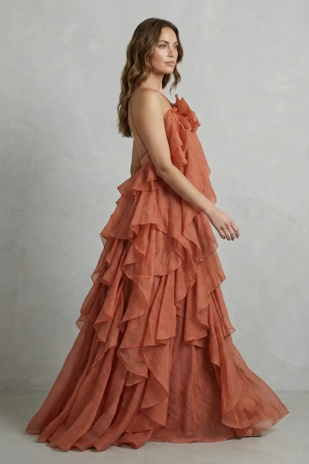 Layered ruffle statement – Maxi dress