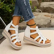 Women's wedge heel rhinestone platform orthotic sandals