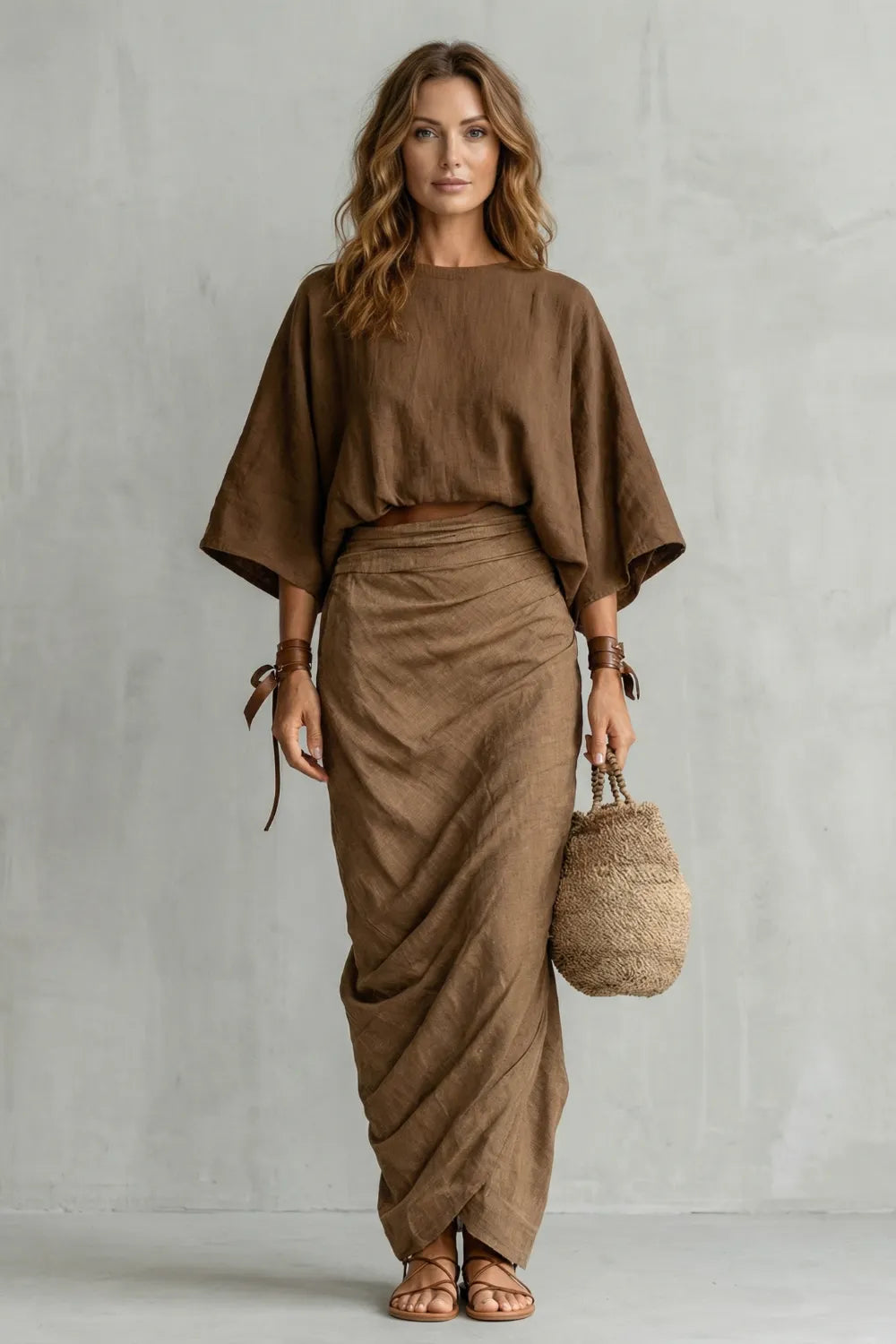 Relaxed draped batwing – Two piece set