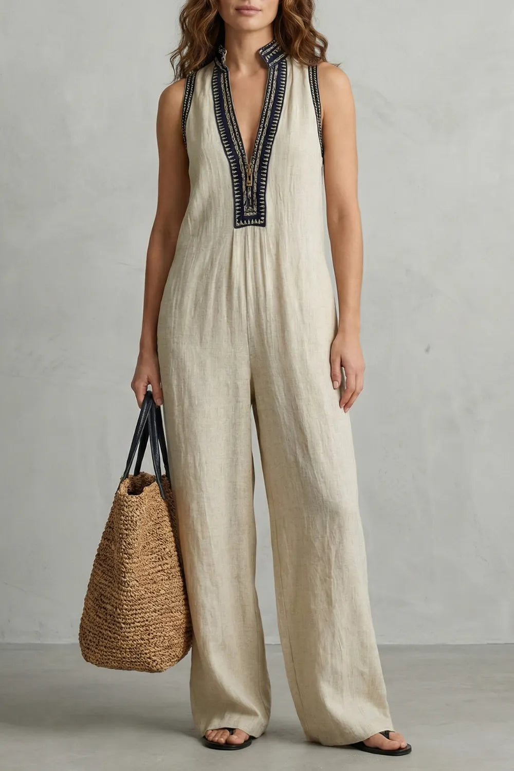 Minimalist zip stand collar – Jumpsuit