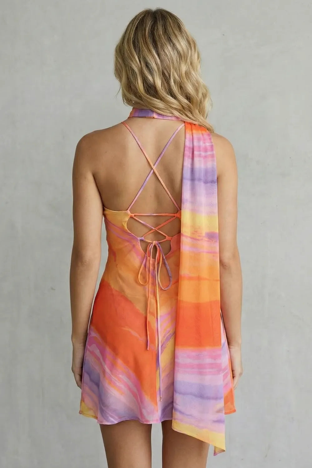 One-shoulder satin allure – Mini dress