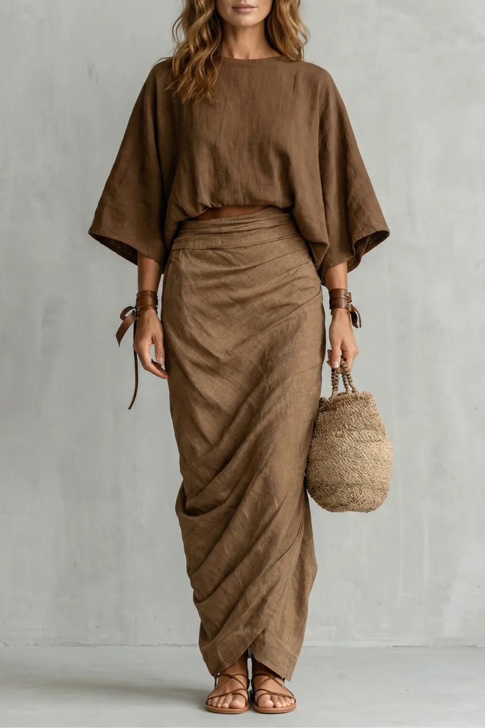 Relaxed draped batwing – Two piece set