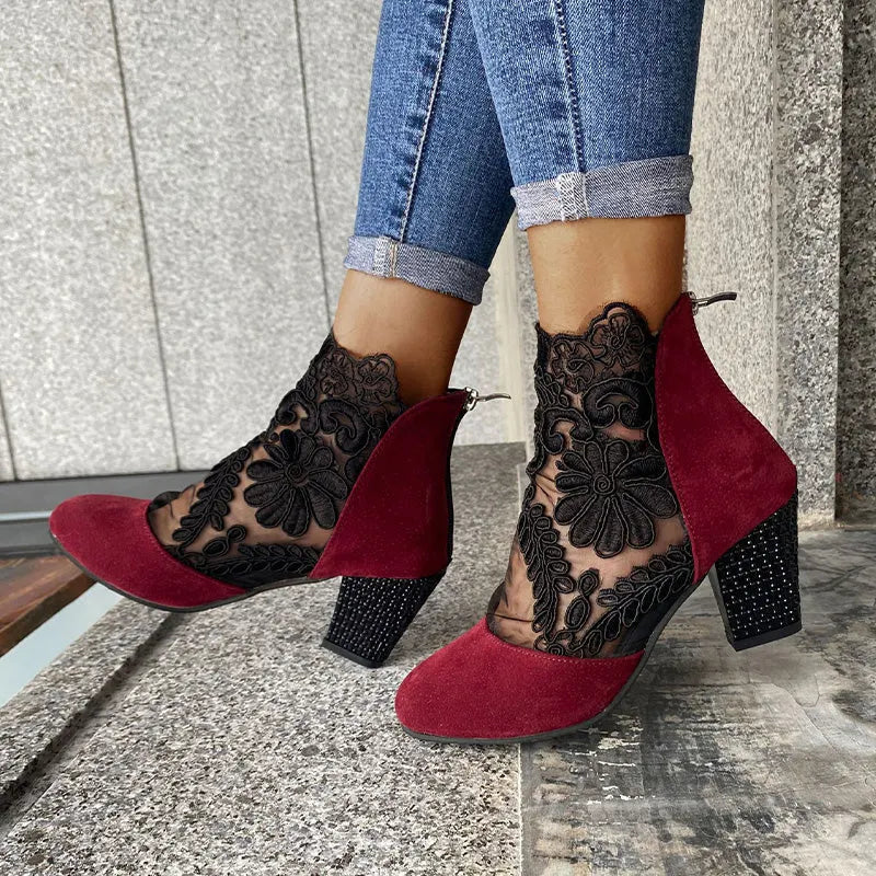 JOLIE? - Chic Lace Heeled Boots