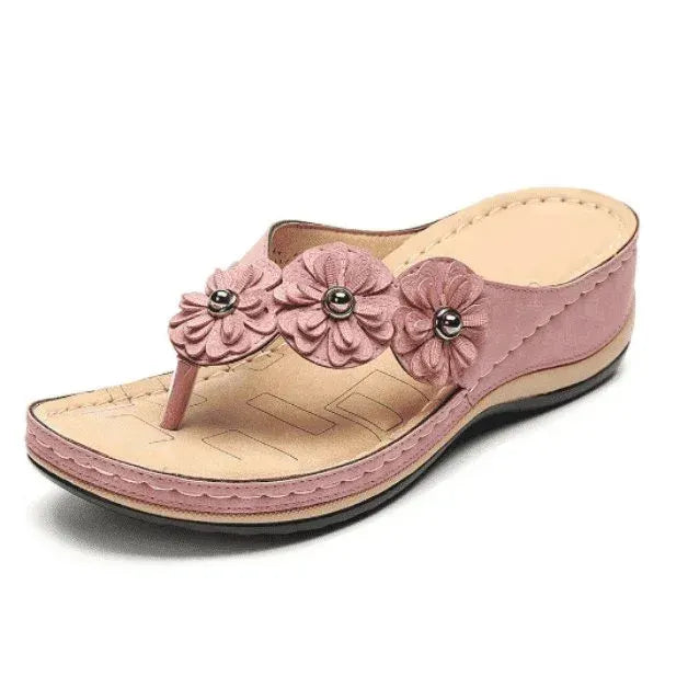 Women’s Orthopedic Arch Support Flowers Clip Toe Sandals