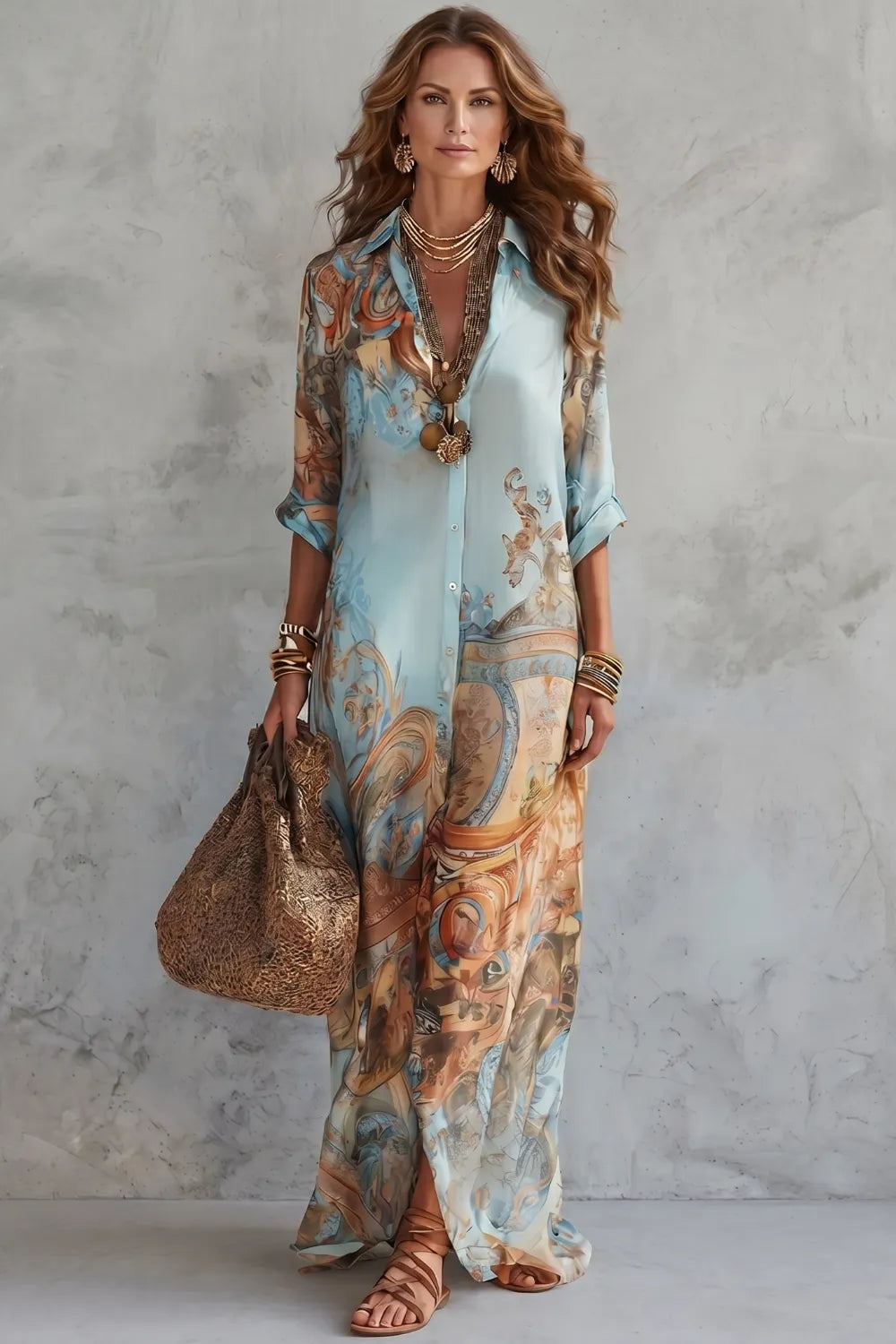 Ornate resort print – Maxi dress