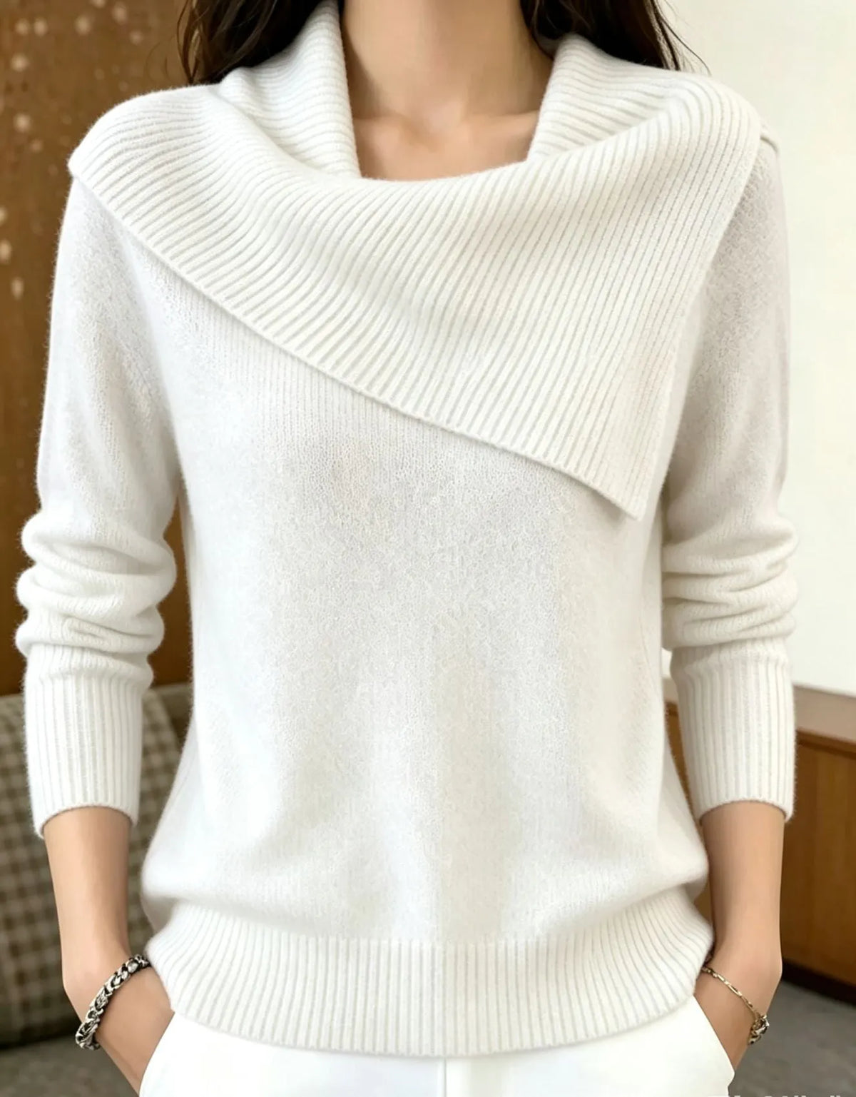 Collared Cold‐Shoulder Button Down Blouse Long Puff Sleeve V‐Neck Shirt