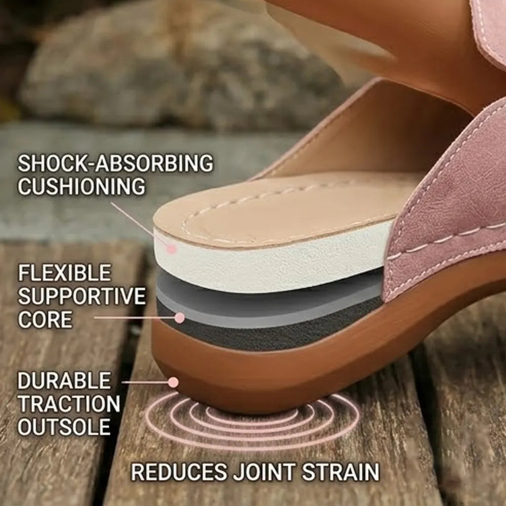 Newly upgraded women's wedge-heeled platform orthotic slippers