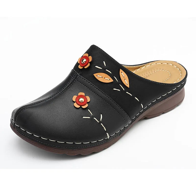 Women's Casual Leather Wedge Sandals