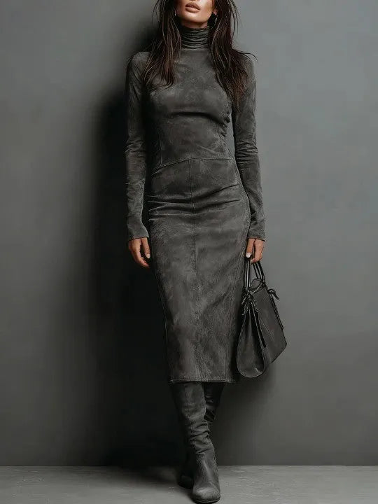 Ava | Suede Midi Dress