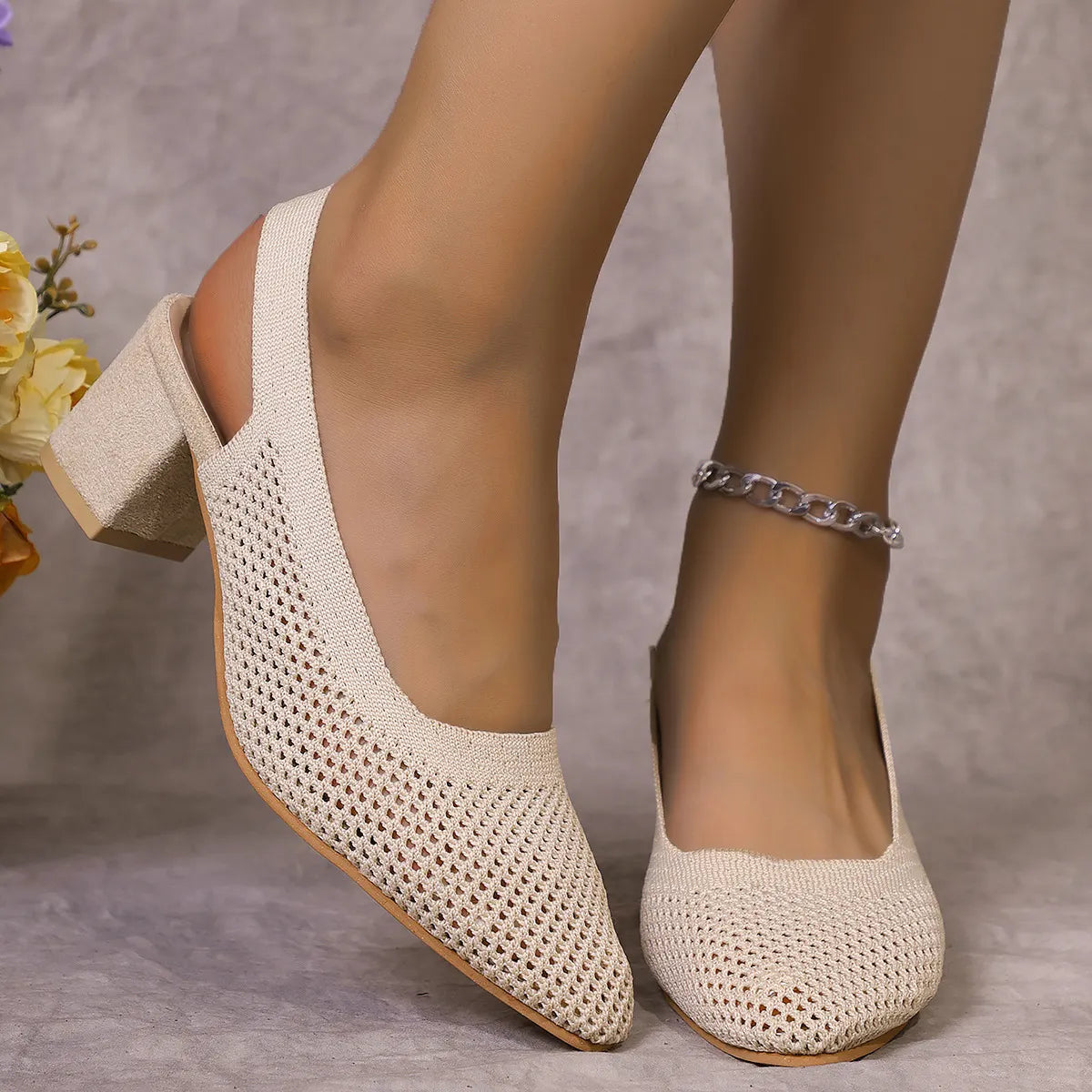 Breathable High-Heel Slipper Sandals for Women